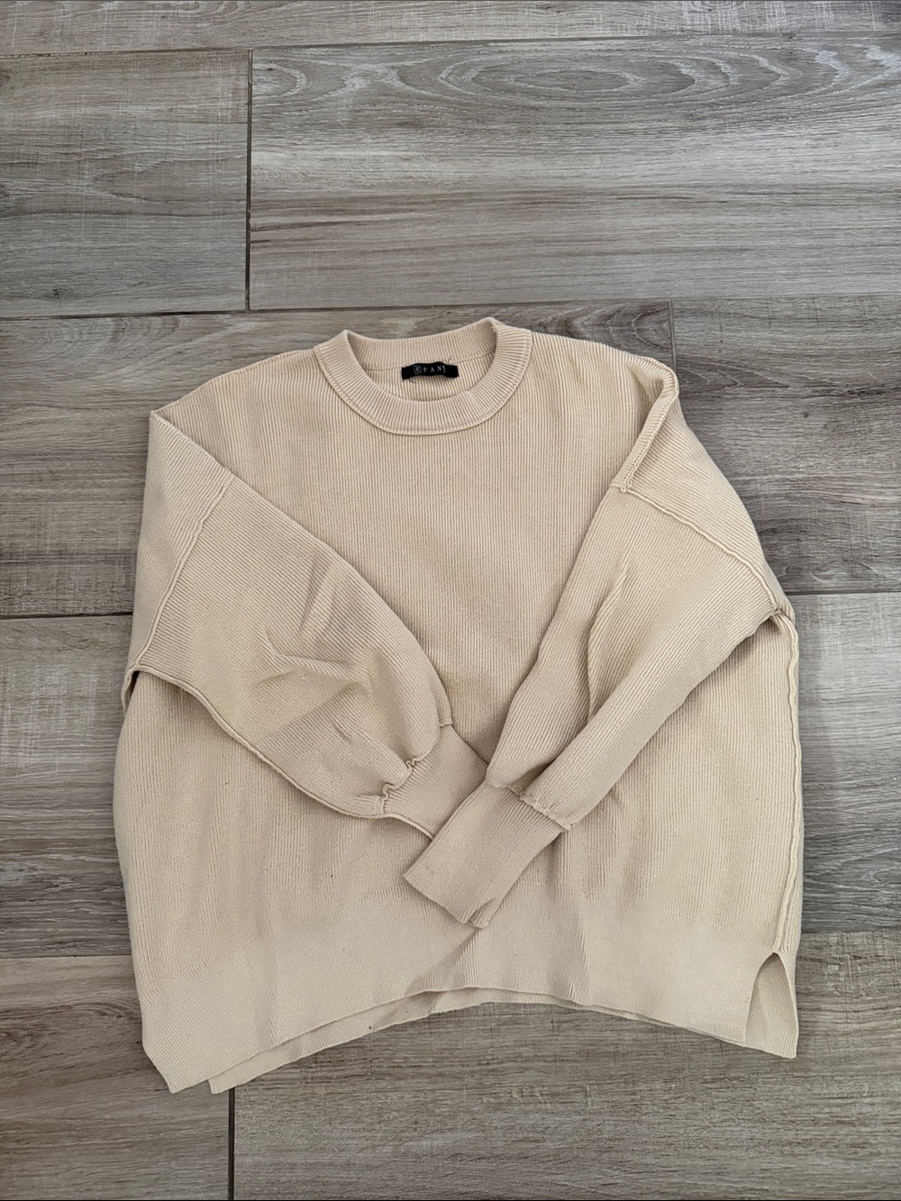 ZARA Cream Crewneck Sweater